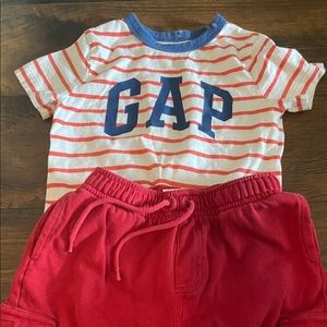 Gap top and Gymboree shorts 2T